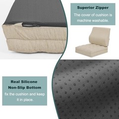 Memory Foam Recliner Cushions 20x20x5 Inch (Pack of 1) Beige (Recliner Chair)