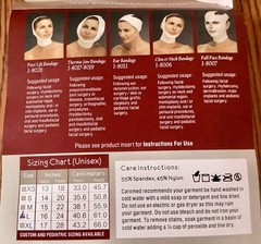 CAROMED FACE LIFT BANDAGE 1-8026XL POST SURGICAL DRESSING EXTRA LARGE