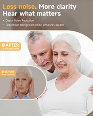 Rechargeable Lightweight Hearing Amplifier with TPE Comfort Hooks – 2 Count