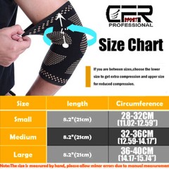 Copper Tennis Elbow Brace Support Compression Sleeve Arthritis Arm Joint Pain