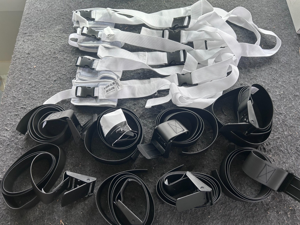 12 pc Safety Bed, Chair Restraints Tie Downs, Gait Belt, Legs, Arms, Wrist Strap