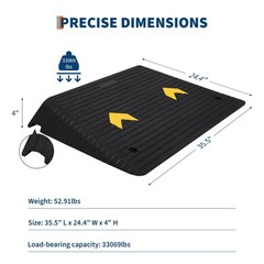 Peacefulhues Rubber Threshold Ramp 4 Rise 33069Lbs Capacity Portable Wheelchair