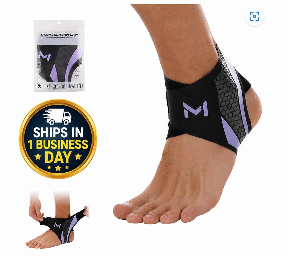 Adjustable Lace up Ankle Brace for Sprained, Plantar Fasciitis & Tendonitis