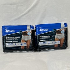 Attends Adult Incontinence Underwear Men L36”–52”Ultimate Absorbency 36 Ct Lot 2