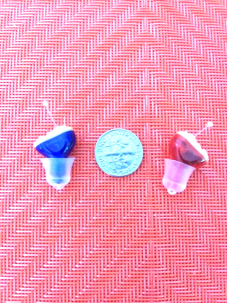 PAIR MINI IN canal CIC HEARING AMPLIFIER LEFT/RIGHT EAR 3 PROGRAMS 6 channels