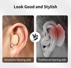 HearCare G400 Rechargeable Hearing Amplifier Noise Cancelling Earbuds ITE New