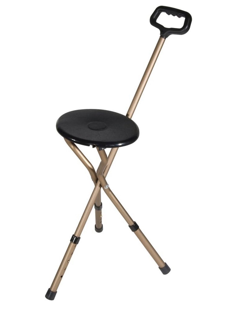 Drive Medical RTL10365-ADJ Folding Lightweight Cane Seat, Adjustable Height
