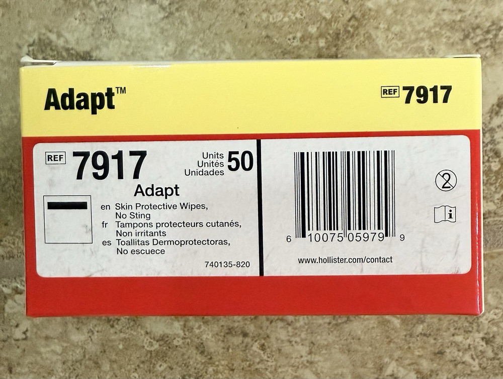 Hollister Adapt 7917 No Sting Skin Protective Wipes 7 bxs 50ct ea Exp 2027-10-01