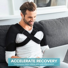Double Shoulder Brace Torn Rotator Cuff Adjustable Support Sleeve Pain Relief