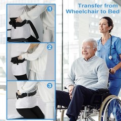 Gait Belts for Seniors, Transfer Belt with Handles, Gate Medical Black
