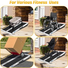 2-10ft Aluminum Multi-Folding Wheelchair Scooter Mobility Ramp Portable Non-Slip