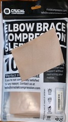 Crucial Compression Unisex Elbow Brace Compression~ 1 Pair Beige Size Large NEW
