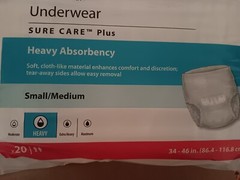 Cardinal Health Sure Care Plus Underwear 40 Count 2×20 S/M Heavy Absorbency