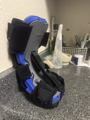 Aircast Ankle & Foot Brace Stabilization Adjustable Size S Gray Blue Black