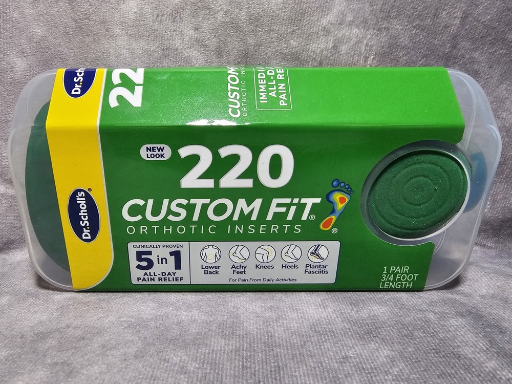 Dr. Scholls CF220 Custom Fit 220 Foot Orthotic 3/4 Length Inserts **NEW**