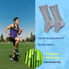 1 PAIR BAMBOO COMPRESSION ANKLE SUPPORT BRACE GUARD ARTHRITIS PAIN SPORTS