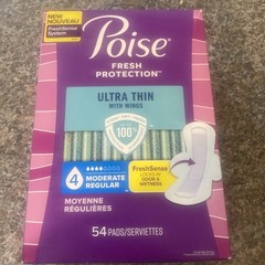 Poise Fresh Protection Pads Level 4 Absorbency Long 54 Count W/ Freshsens