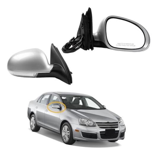 Passenger Side Mirror Compatible with 2005-2010 VW Jetta Right Silver Gray