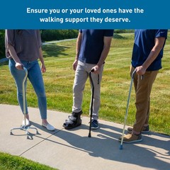 BodyMed Aluminum Vinyl Grip Cane – Walking Crutch for Adults & Seniors – Heavy