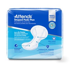 Attends Incontinent Pad 12 X 25-1/2 Inch Contoured SPDPA 80 Ct