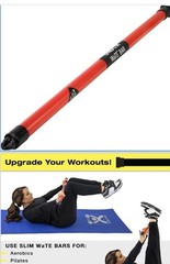 Slim WaTE Bar 3lb Red, Total Body Workout Weighted Exercise Bar for Strength NWT