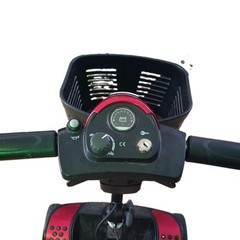 Pride Go-Go Elite Traveller 4-Wheel Electric Travel Scooter, Basket, Red/Black