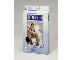 JOBST forMen Ribbed Thigh High Dot Band Closed Toe 15-20mmHg (Black) X-Large