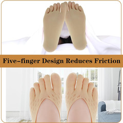 6 Pair Bunion Toe Alignment Relief Socks Orthopedic Compression Full Toe Sock No