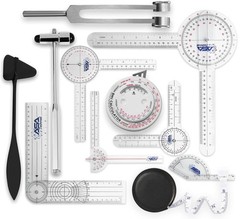 Goniometer Set 12,8,6 Inches Physical Therapy Bonus Reflex Hammer Two