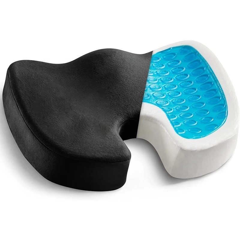 Gel Enhanced Memory Foam Seat Cushion Pillow Office Desk Chair Wheelchair |Black