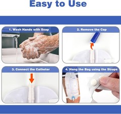 3 Pack 32oz Catheter Leg Bags w/ 18″ Tubing Anti-Reflux Drainage Bags