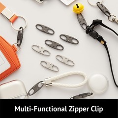 Zelin Anti Theft Zipper Clips Double Opening Small Carabiner Clips 4Pcs Elegant