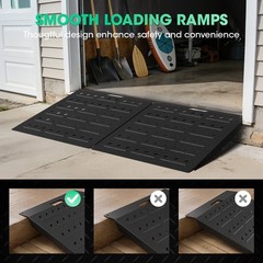 29″ x 48″ Shed Ramp for Riding Mower 1800LB Anti-Slip Punch Plate Ramp 2PC Alloy