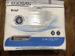Egosan Ultra Disposable Unisex Briefs Italy Count 15 pcs Sz L New