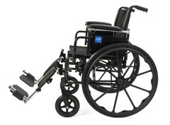 Medline K4 Basic Lightweight Wheelchair |Black|Up to 300 lb Capacity | 16” Seat