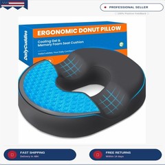 Donut Pillow for Tailbone Pain, Hemorrhoids – Cooling Gel Memory Foam Chair Seat