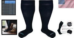 Extra Large Wide Calf Compression Socks, Cotton Blend