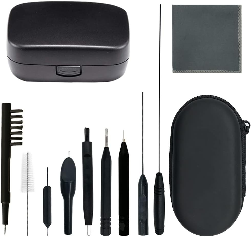 12 Pieces Hearing Aid Cleaning Brush Kits Tools with Wax Loop and Magnet Suitabl