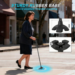 Tall Men’s Walking Cane, Foldable Adjustable Height, Over 5’9″ 42.52 Inch Black