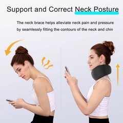 Neck Brace for Sleeping and Posture Correction, Soft Foam Braces Black