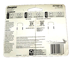 Energizer size 10 AZ10DP-16 Zinc Air Hearing Aid Batteries 16 Exp 09.2024