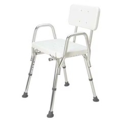 Dmi Backrest Tub and Shower Seat, 19″ L, Aluminum, Plastic, Textured