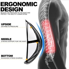Car Seat Back Support Breathable Mesh Back Lumbar Support Cushion w/Massage Bead