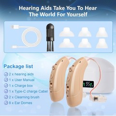 NEW Invisible Hearing Aid, 6 Levels of Volume, 2 Modes of Noise Cancellation