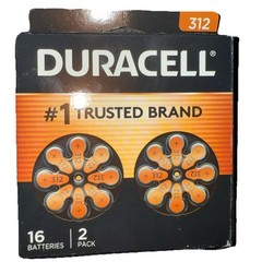 PACK OF 16 Duracell Hearing Aid Batteries Size 312 Best Before 12/2028