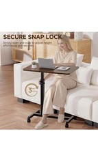 Adjustable Foldable Overbed/Overchair Table w/ Locking Casters 25-36.5in 85lb