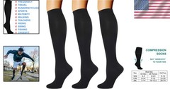 Fashionable Black Compression Socks 20-30mmHg for Active Lifestyles – 3 Pairs