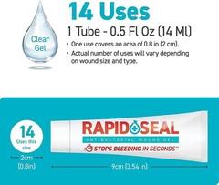 Rapid-Seal Wound Gel (1 Tube) | Stops Bleeding in 1 Tube (0.5 Fl Oz), Clear
