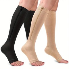 Copper Zipper Compression Socks Knee Support Compression Stockings 15-20mmHg US-