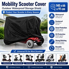 All Season Mobility Scooter Cover 55in Waterproof Heavy Duty Wheelchair Rain Sun